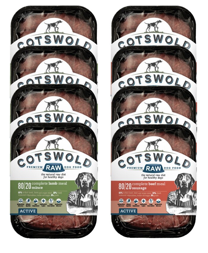 Cotswold RAW Active 80/20 Mince Adult Raw Dog Food Red Meat Mix Pack - 8Kg